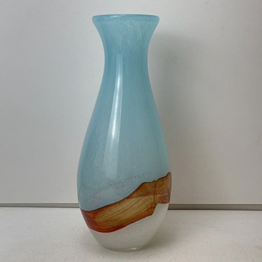 Blue White Orange Handmade 11.5